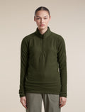 Women's Merino 400 RealFleece™  Grid Peaksland Long Sleeve Half Zip Dark Loden - 1