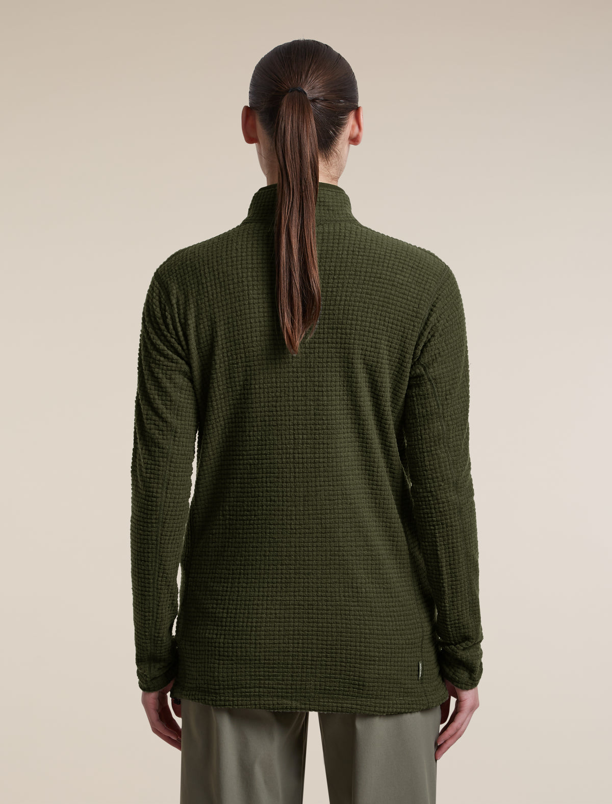 Women's Merino 400 RealFleece™  Grid Peaksland Long Sleeve Half Zip Dark Loden - 2