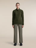 Women's Merino 400 RealFleece™  Grid Peaksland Long Sleeve Half Zip Dark Loden - 3