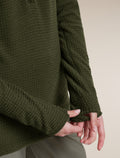 Women's Merino 400 RealFleece™  Grid Peaksland Long Sleeve Half Zip Dark Loden - 9