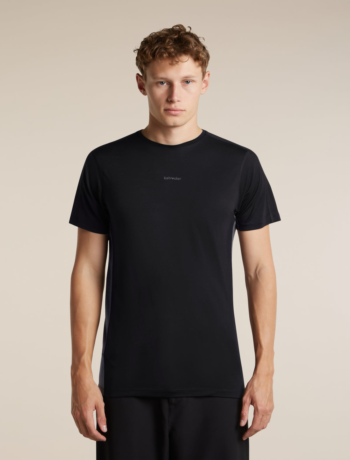 Men's Merino Blend 125 Cool-Lite™ Sphere Short Sleeve T Shirt Colour Block Black/Obsidian - 1