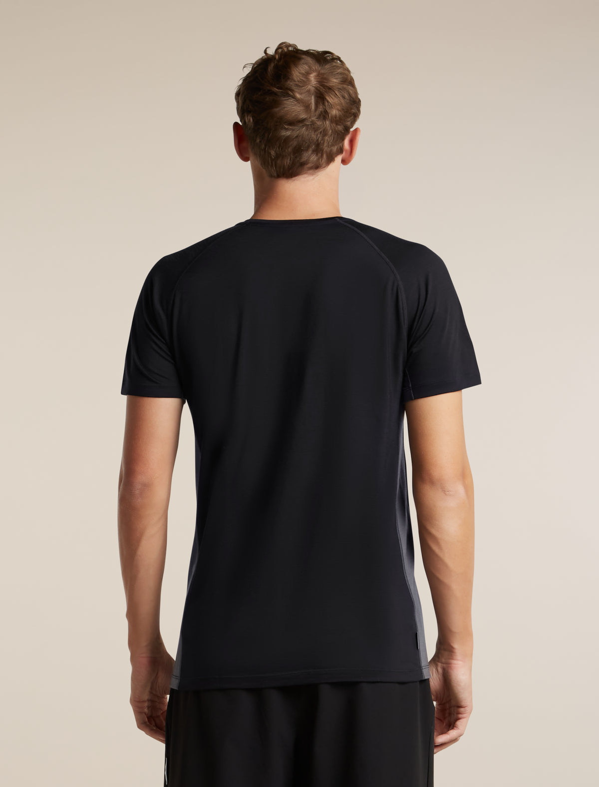 Men's Merino Blend 125 Cool-Lite™ Sphere Short Sleeve T Shirt Colour Block Black/Obsidian - 2