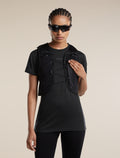 Women's Merino Blend 125 Cool-Lite™ Sphere Short Sleeve T Shirt Colour Block Black/Jet Heather - 5