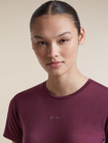 Women's Merino Blend 125 Cool-Lite™ Sphere Short Sleeve T Shirt Colour Block Dark Berry/Grey Plum - 6