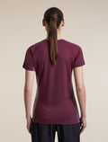 Women's Merino Blend 125 Cool-Lite™ Sphere Short Sleeve T Shirt Colour Block Dark Berry/Grey Plum - 2