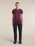Women's Merino Blend 125 Cool-Lite™ Sphere Short Sleeve T Shirt Colour Block Dark Berry/Grey Plum - 3
