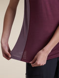 Women's Merino Blend 125 Cool-Lite™ Sphere Short Sleeve T Shirt Colour Block Dark Berry/Grey Plum - 8