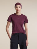 Women's Merino Blend 125 Cool-Lite™ Sphere Short Sleeve T Shirt Colour Block Dark Berry/Grey Plum - 5