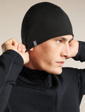 Unisex Merino 260 Oasis Vertex Reversible Beanie Chillwave Black/Obsidian - 9