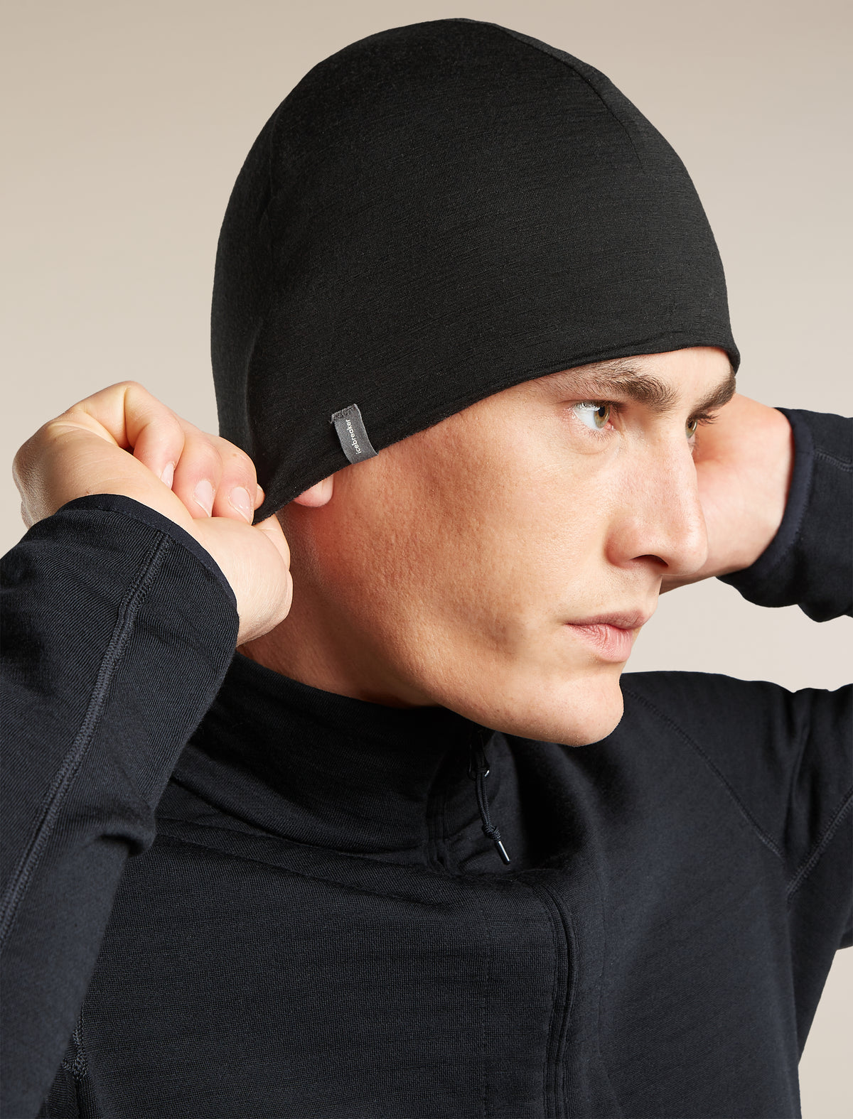 Unisex Merino 260 Oasis Vertex Reversible Beanie Chillwave Black/Obsidian - 11