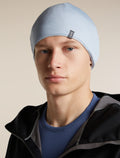Unisex Merino 260 Oasis Vertex Reversible Beanie Chillwave Snow/Zinc Blue - 11