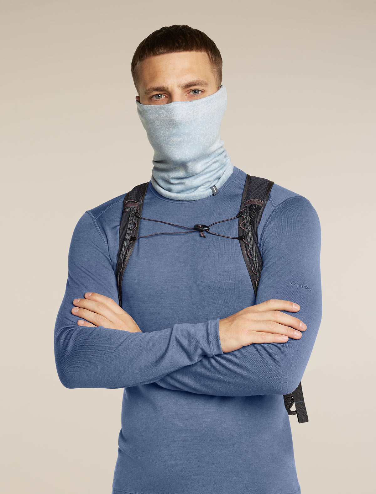 Unisex Merino 260 Oasis Vertex Reversible Chute Chillwave Snow/Zinc Blue - 4