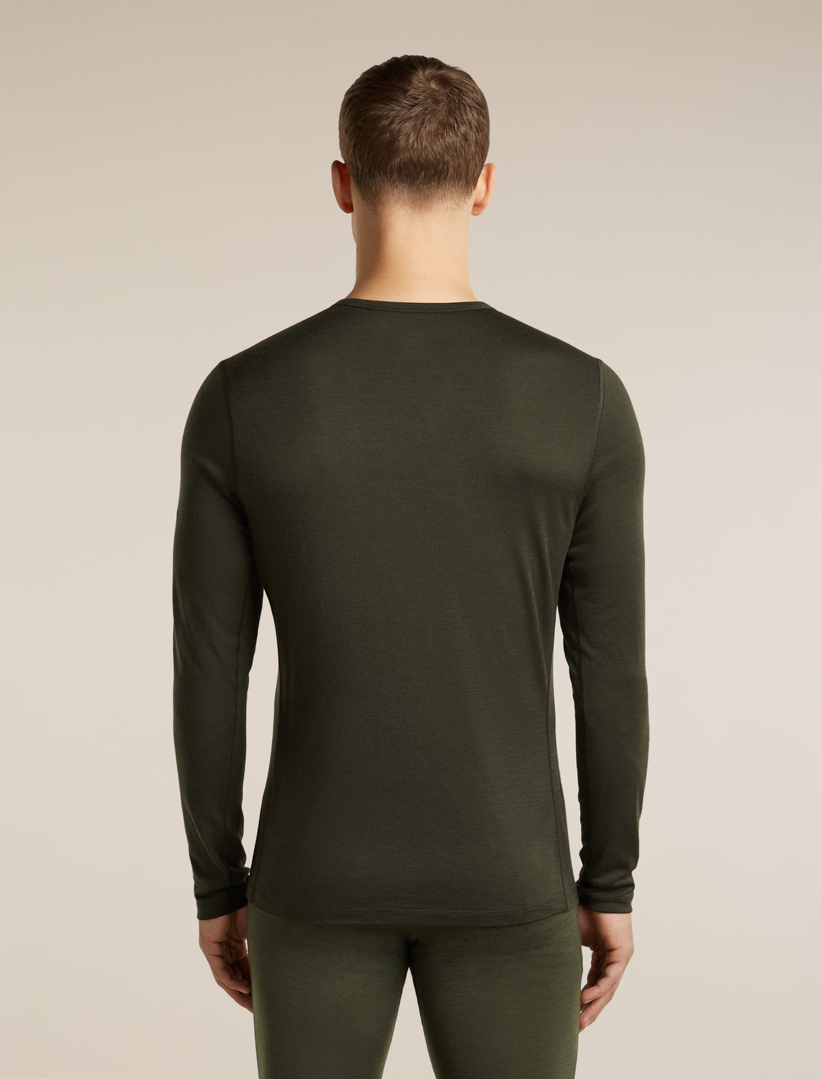 Men's Merino 200 Oasis Long Sleeve Crewe Skiing Yeti Dark Loden - 2