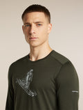 Men's Merino 200 Oasis Long Sleeve Crewe Skiing Yeti Dark Loden - 6