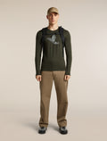 Men's Merino 200 Oasis Long Sleeve Crewe Skiing Yeti Dark Loden - 4