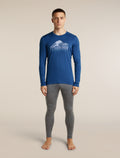 Men's Merino 200 Oasis Long Sleeve Crewe Rising Light Lazurite - 3