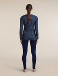 Women's Merino 200 Oasis Long Sleeve Crewe Moss Bloom AOP Midnight Navy/Dawn/Aop - 7