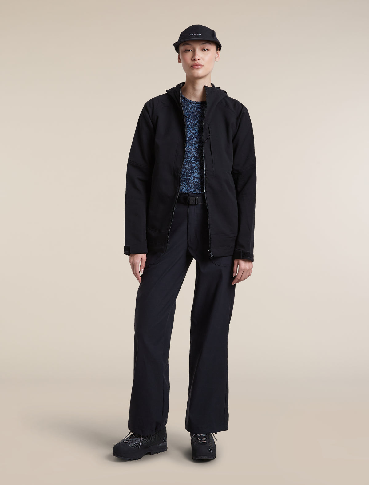 Women's Merino 200 Oasis Long Sleeve Crewe Moss Bloom AOP Midnight Navy/Dawn/Aop - 4
