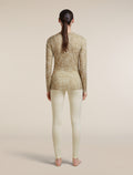Women's Merino 200 Oasis Long Sleeve Crewe Moss Bloom AOP Cumin/Undyed/Aop - 7