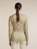 Women's Merino 200 Oasis Long Sleeve Crewe Moss Bloom AOP Cumin/Undyed/Aop - 2