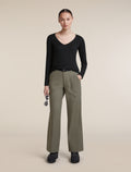 Women's Merino 200 Oasis Long Sleeve V Neck Black - 4
