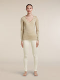Women's Merino 200 Oasis Long Sleeve V Neck Bay Heather - 3