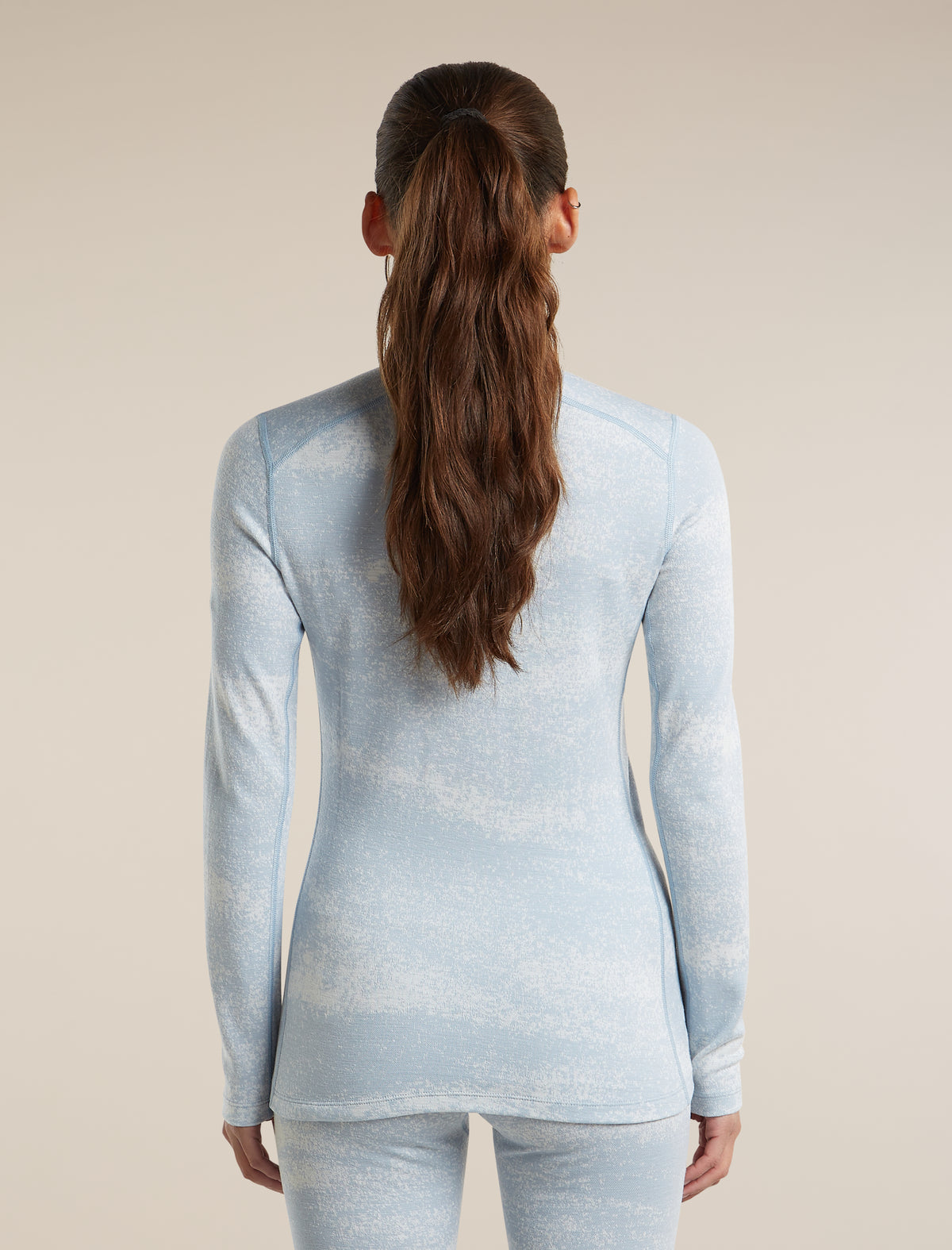 Women's Merino 260 Oasis Vertex Long Sleeve Half Zip Chillwave Snow/Zinc Blue - 2