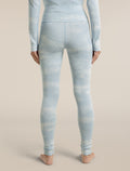 Women's Merino 260 Oasis Vertex High Rise Leggings Chillwave Snow/Zinc Blue - 2