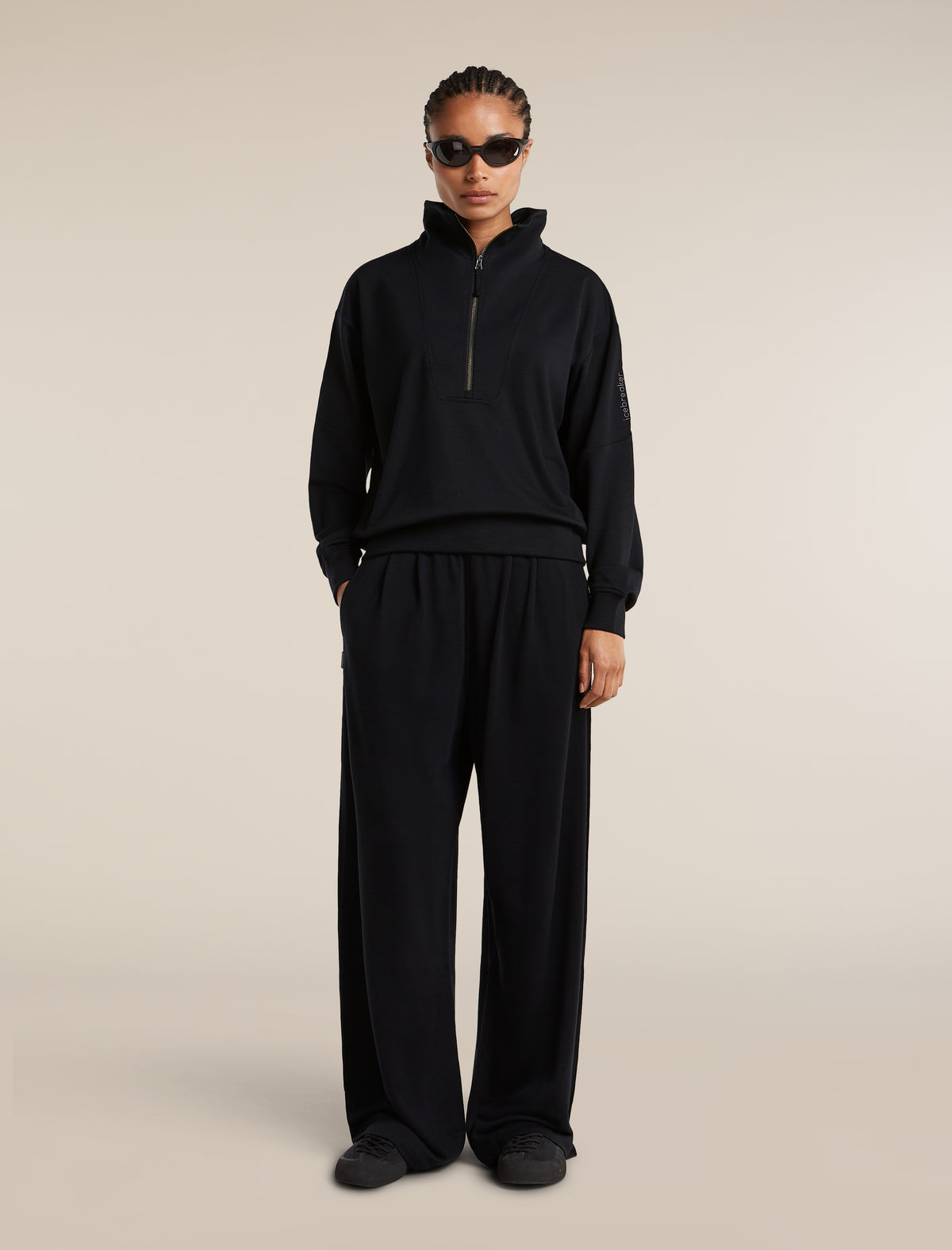 Women's Merino Blend 150 Drift Wide Leg Pants Black - 4