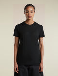 Women's Merino 150 Tech Lite Short Sleeve T Shirt IB Stitchline Black - 1