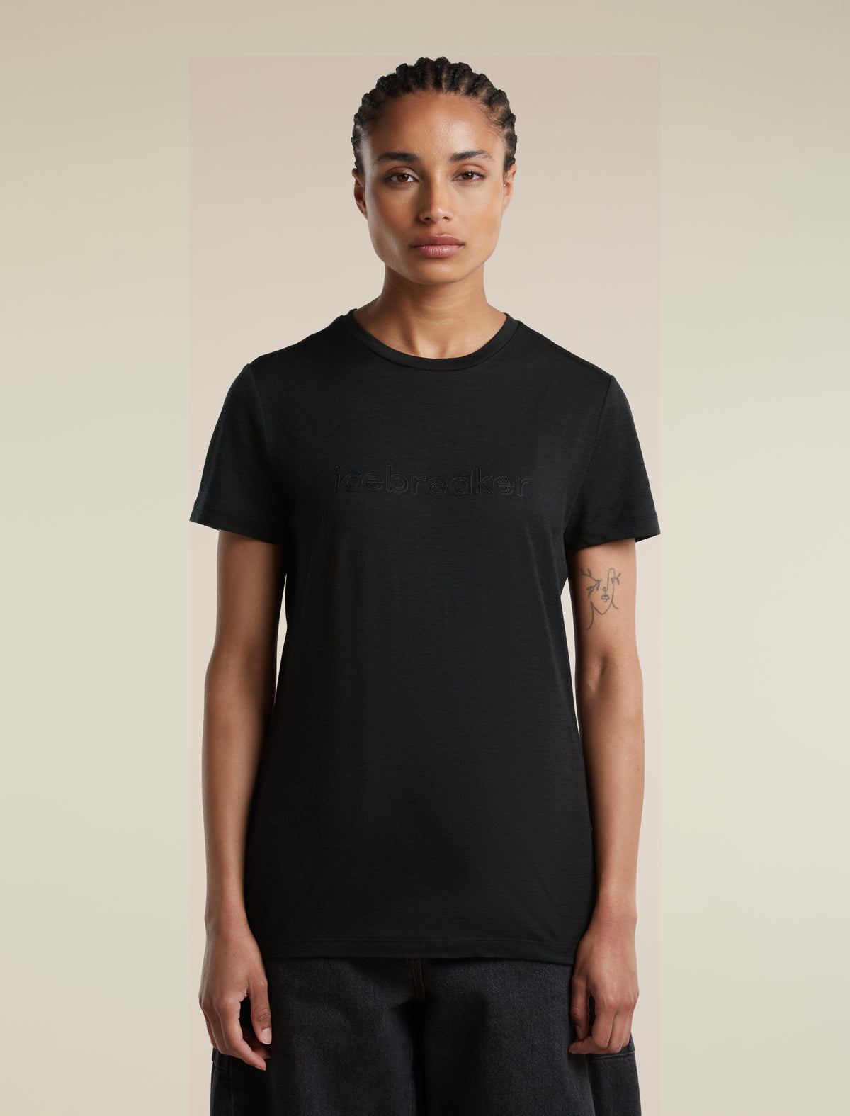 Women's Merino 150 Tech Lite Short Sleeve T Shirt IB Stitchline Black - 1