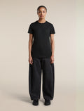 Women's Merino 150 Tech Lite Short Sleeve T Shirt IB Stitchline Black - 3
