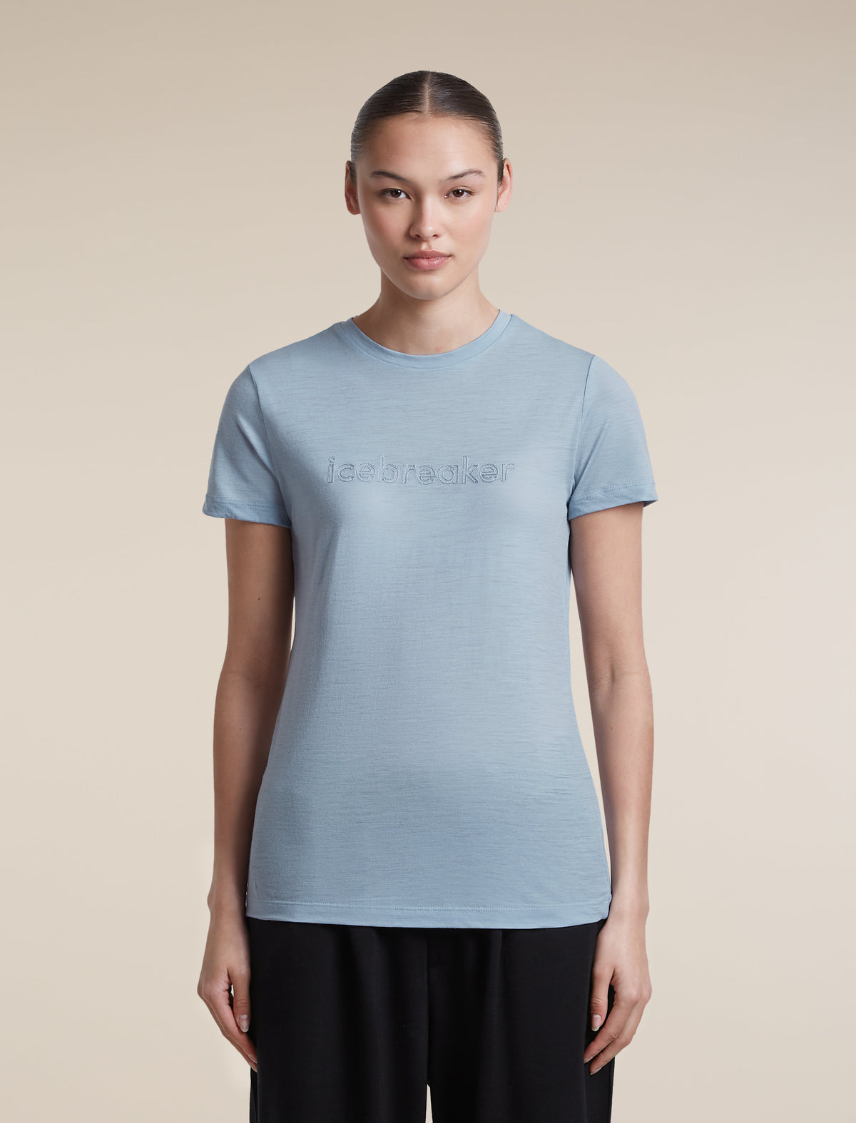 Women's Merino 150 Tech Lite Short Sleeve T Shirt IB Stitchline Zinc Blue - 1