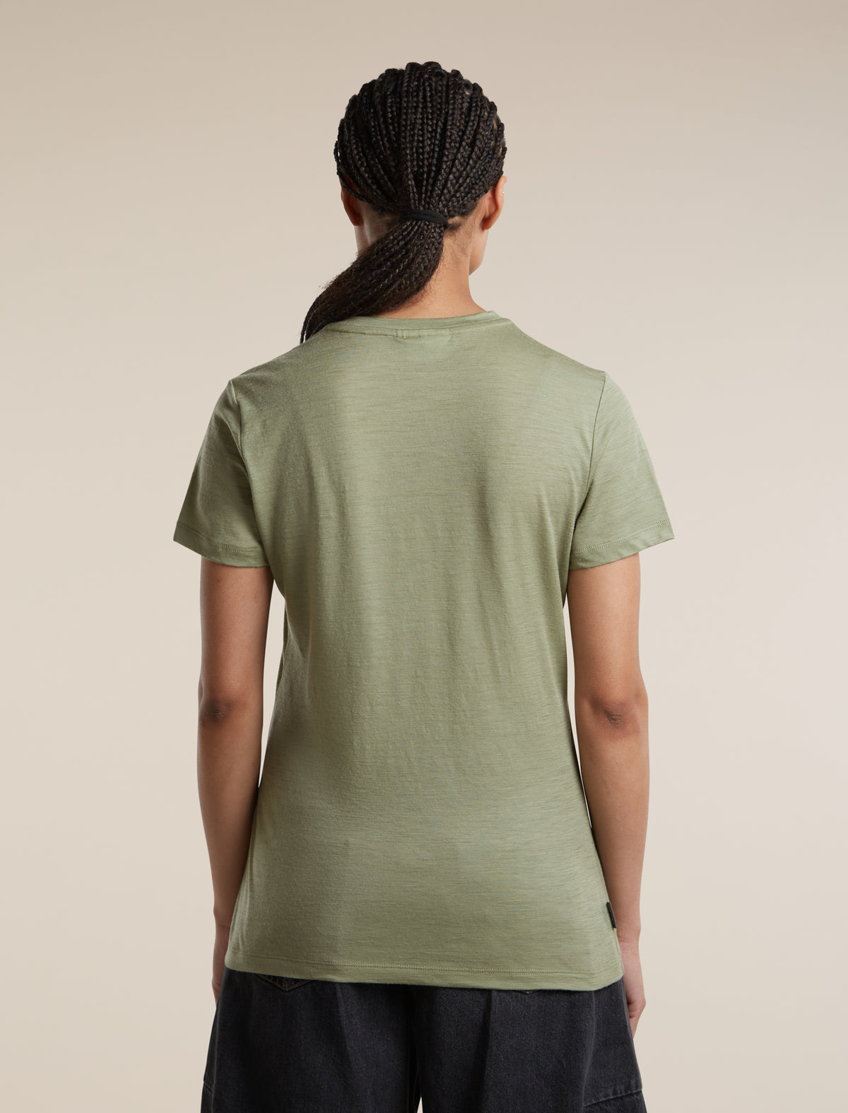 Women's Merino 150 Tech Lite Short Sleeve T Shirt Peaceful Pass Sleeve Lichen - 2