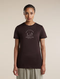 Women's Merino 150 Tech Lite Short Sleeve T Shirt Peaceful Pass Sleeve Bittersweet - 1