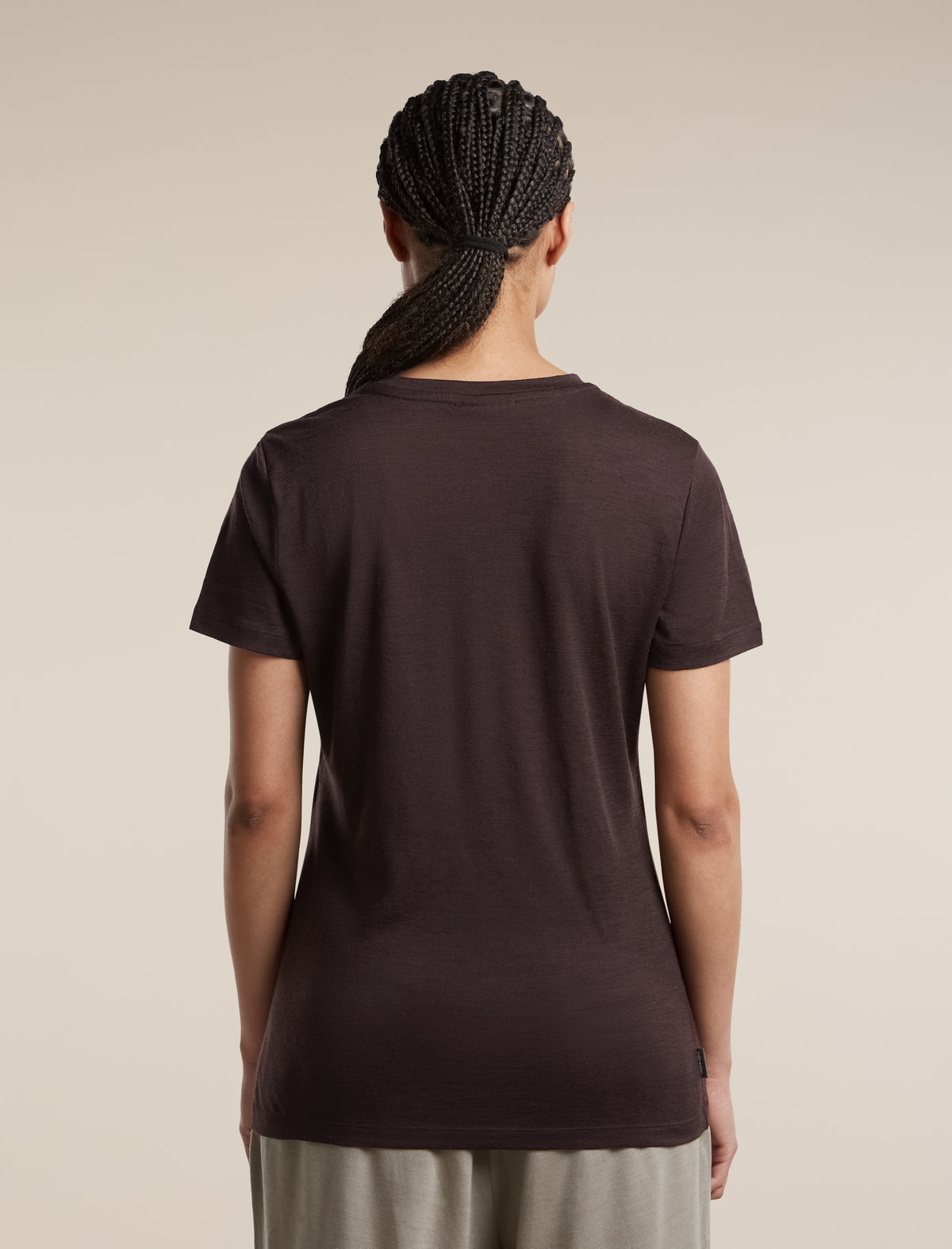 Women's Merino 150 Tech Lite Short Sleeve T Shirt Peaceful Pass Sleeve Bittersweet - 2