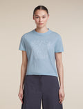 Women's Merino 150 Tech Lite Short Sleeve Crop T Shirt Great Heights Zinc Blue - 1