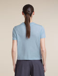 Women's Merino 150 Tech Lite Short Sleeve Crop T Shirt Great Heights Zinc Blue - 2
