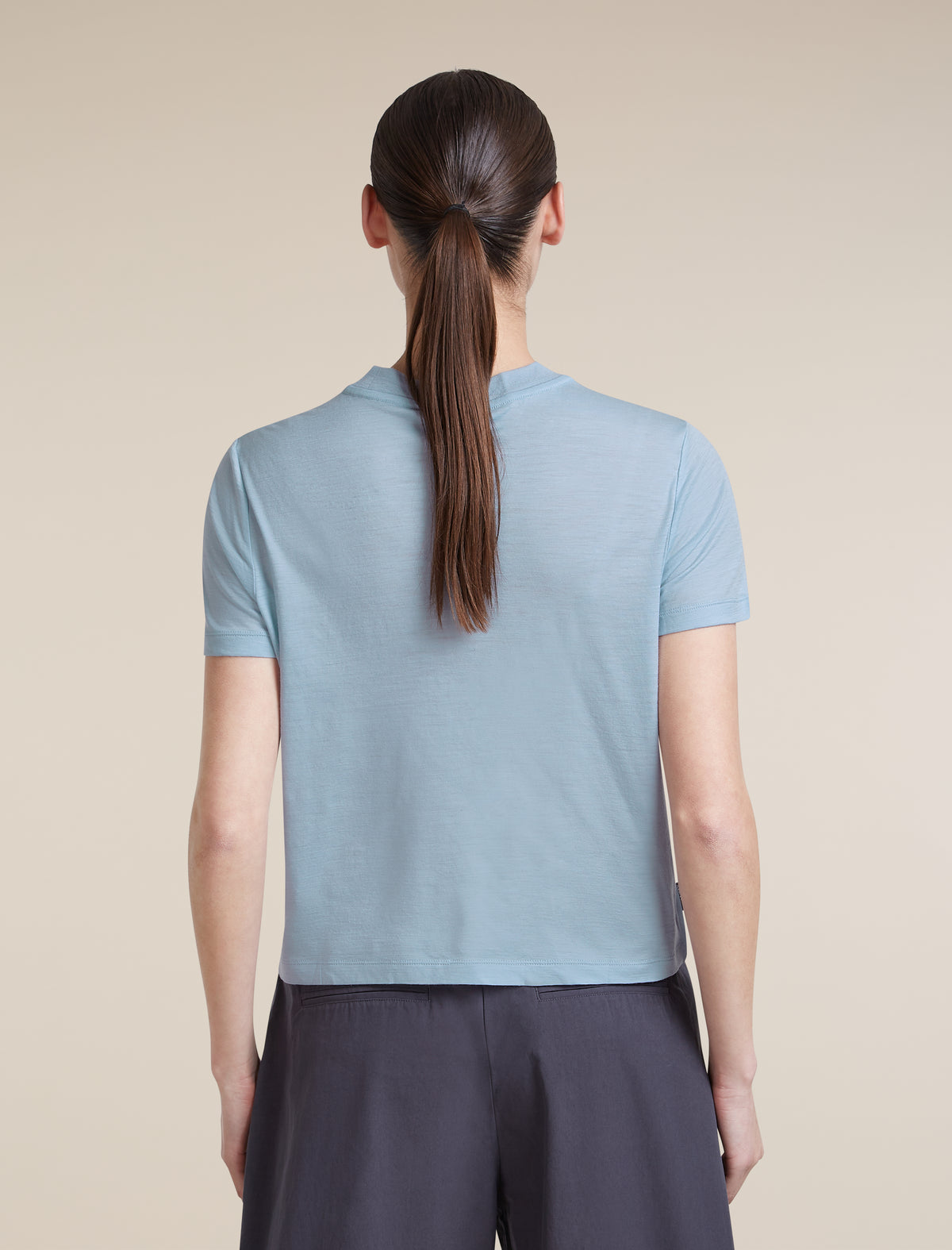Women's Merino 150 Tech Lite Short Sleeve Crop T Shirt Great Heights Zinc Blue - 2