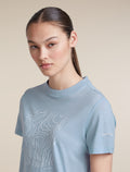 Women's Merino 150 Tech Lite Short Sleeve Crop T Shirt Great Heights Zinc Blue - 7