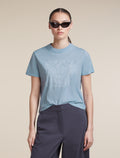 Women's Merino 150 Tech Lite Short Sleeve Crop T Shirt Great Heights Zinc Blue - 5