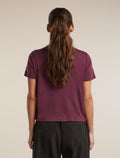 Women's Merino 150 Tech Lite Short Sleeve Crop T Shirt Great Heights Dark Berry - 2