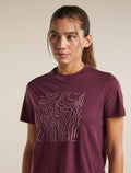 Women's Merino 150 Tech Lite Short Sleeve Crop T Shirt Great Heights Dark Berry - 7