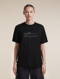 Women's Merino 150 Tech Lite Short Sleeve Relaxed T Shirt icebreaker Heritage Black - 1