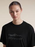 Women's Merino 150 Tech Lite Short Sleeve Relaxed T Shirt icebreaker Heritage Black - 7