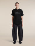 Women's Merino 150 Tech Lite Short Sleeve Relaxed T Shirt icebreaker Heritage Black - 3