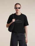 Women's Merino 150 Tech Lite Short Sleeve Relaxed T Shirt icebreaker Heritage Black - 5