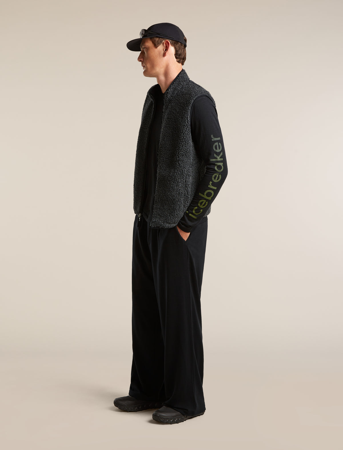 Men's Merino 150 Tech Lite Long Sleeve T Shirt IB Vertical Black - 4