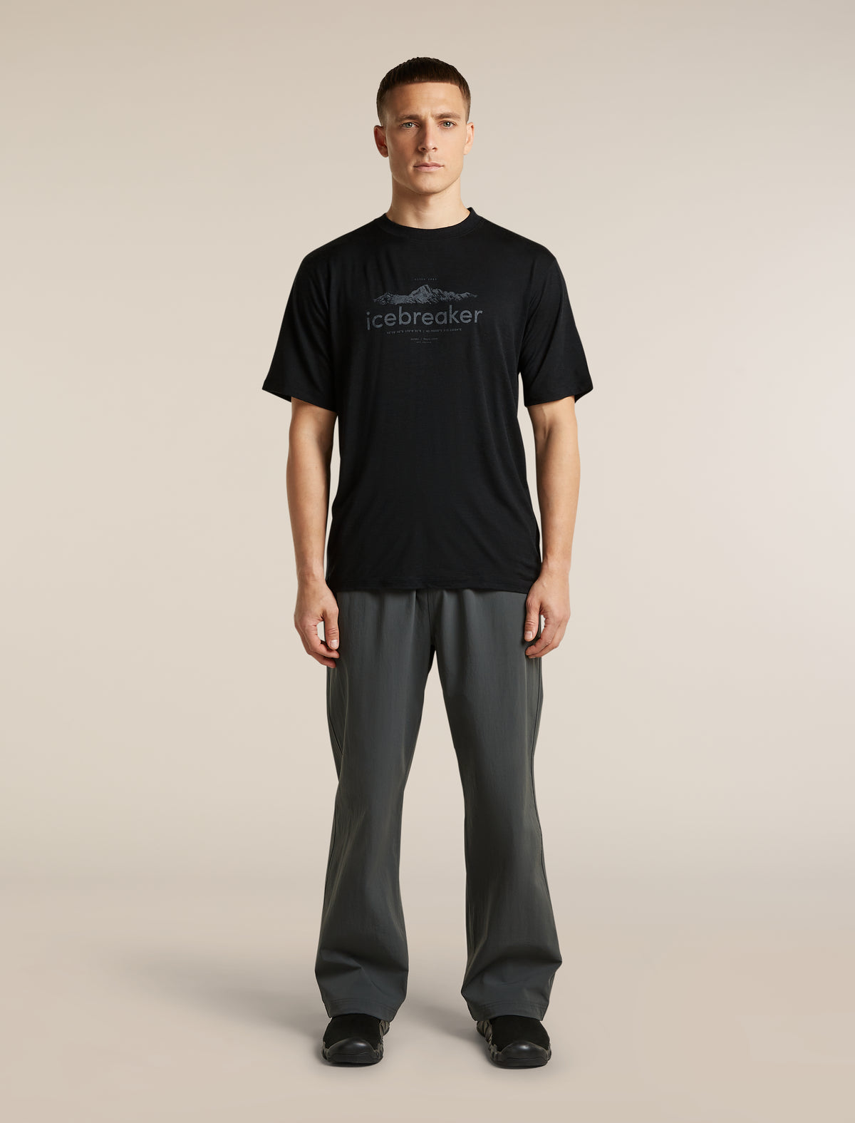 Men's Merino 150 Tech Lite Short Sleeve Relaxed T Shirt icebreaker Heritage Black - 3