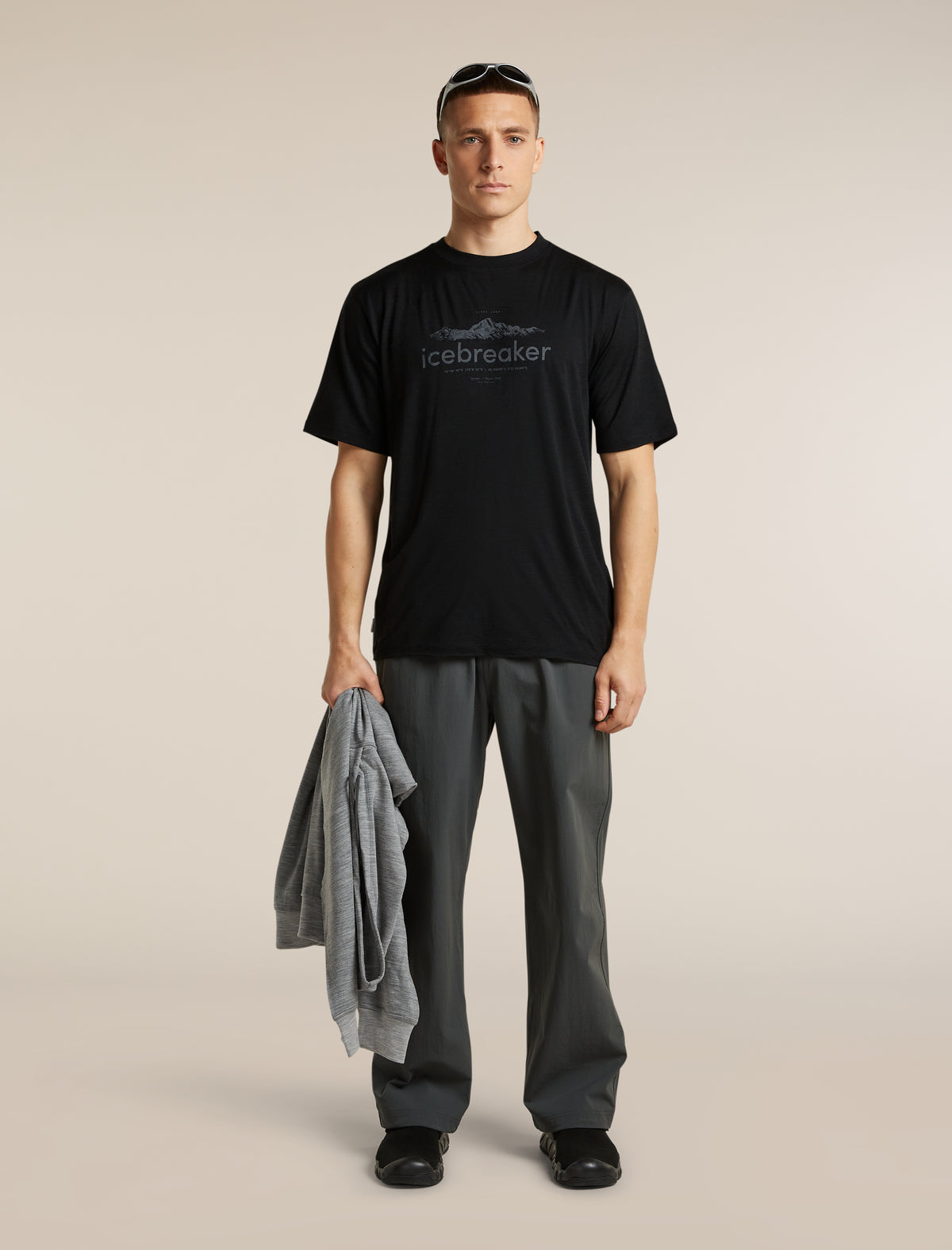 Men's Merino 150 Tech Lite Short Sleeve Relaxed T Shirt icebreaker Heritage Black - 4